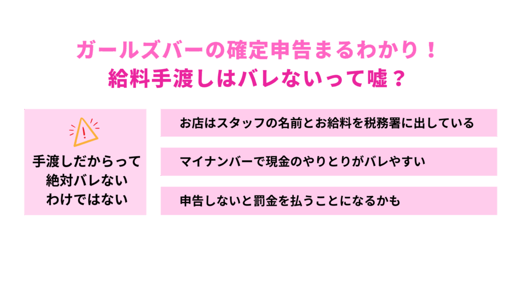 ガールズバーの確定申告まるわかり!給料手渡しはバレないって嘘?