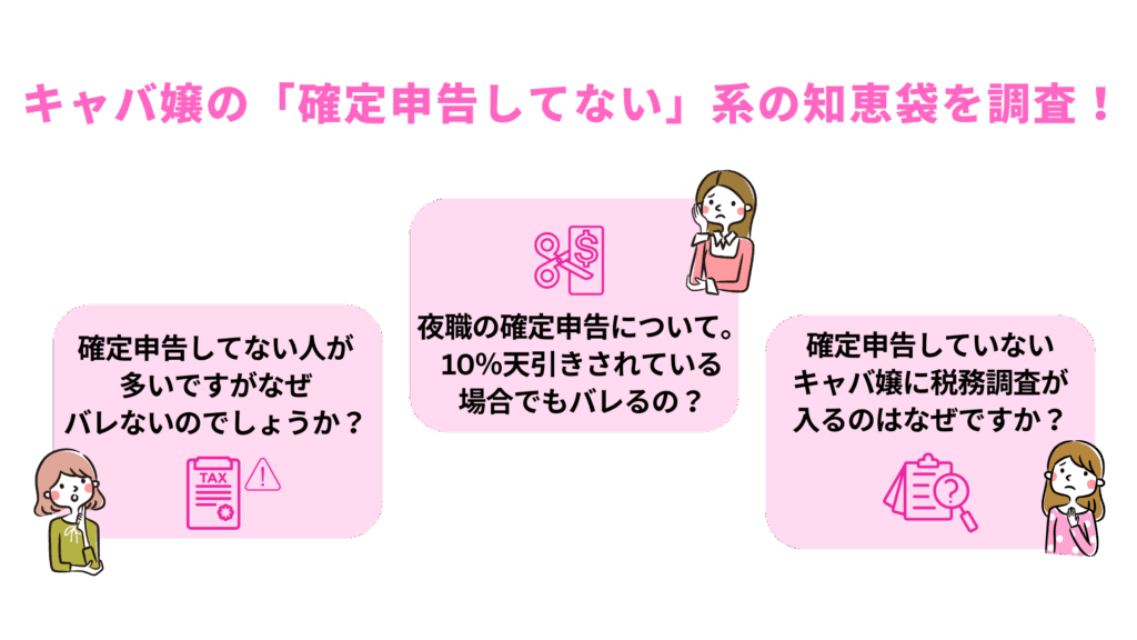 キャバ嬢の「確定申告してない」系の知恵袋を調査!