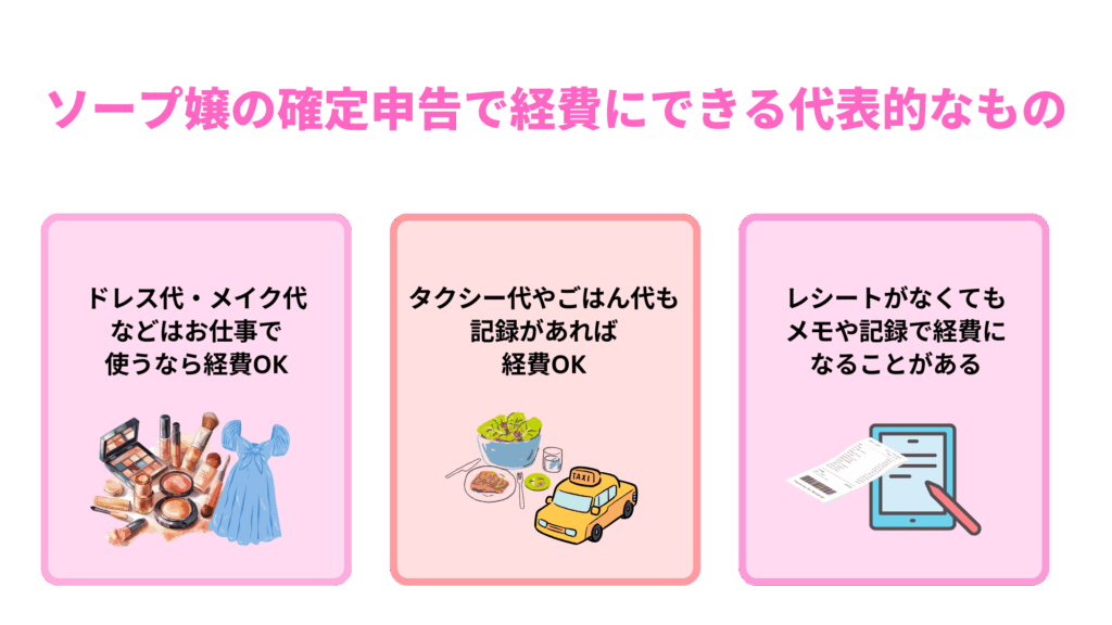 ソープ嬢の確定申告で経費にできる代表的なもの