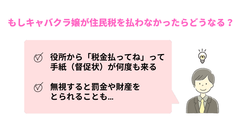 もしキャバクラ嬢が住民税を払わなかったらどうなる?